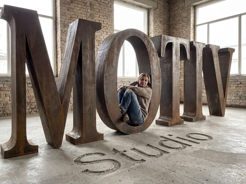 Firmenlogo aus Holzbuchstaben – Motiv Studio